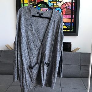 Sweater with Leather style shoulder pads